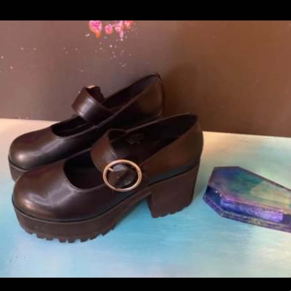 Black platform shoes